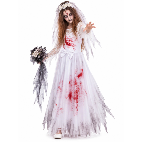 Disfraz De Novia Cadaver Sangrienta Mujer - Disfraces Halloween Zombies - Disfraces de Zombies para Mujer