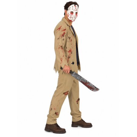 Disfraz de Jason Marron Hombre - Disfraces de Halloween Viernes 13 - Disfraces de Asesino Hockey para Hombre