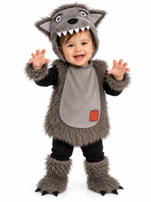 Disfraz De Lobo Gris Peluche Bebe - Disfraces Animales - Disfraces de Animales para Bebes