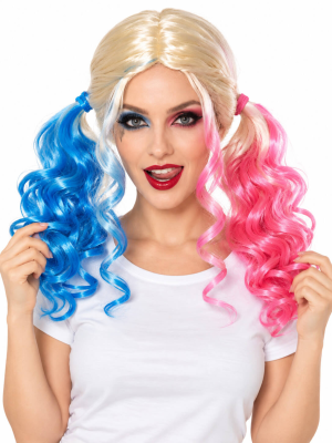 Peluca Coletas de Harley Quinn para Mujer - Complementos Halloween Joker - Complementos de Joker y Joker Baby