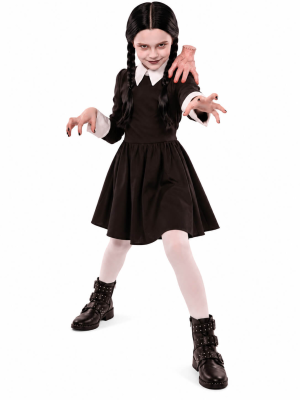 Disfraz de Miércoles para Niña - Disfraces de la Familia Addams - Disfraces Familia de Terror Infantiles