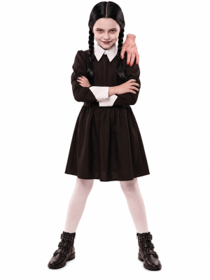 Disfraz de Miércoles para Niña - Disfraces de la Familia Addams - Disfraces Familia de Terror Infantiles