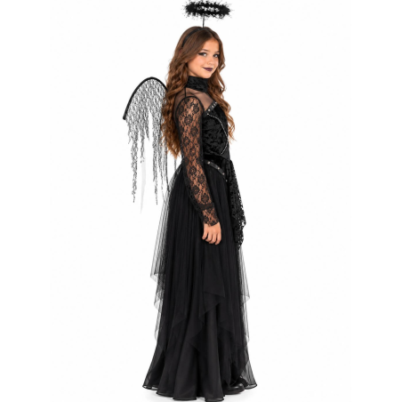 Disfraz de Angel Negro para Niña - Disfraces Halloween Angeles y Demonios - Disfraces de Angeles y Demonio para Niñas