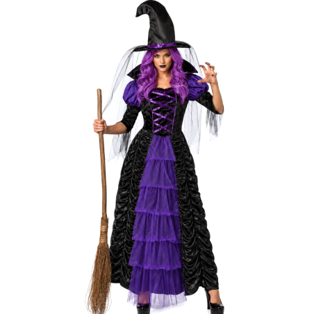 Disfraz De Bruja Morada Mujer - Disfraces Halloween Brujas - Disfraces de Brujas y Hechiceros para Mujer
