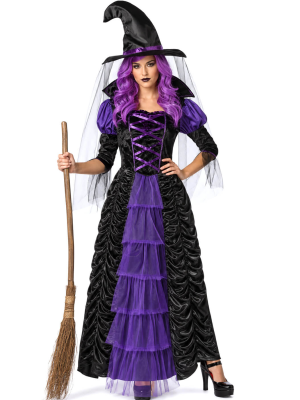 Disfraz De Bruja Morada Mujer - Disfraces Halloween Brujas - Disfraces de Brujas y Hechiceros para Mujer