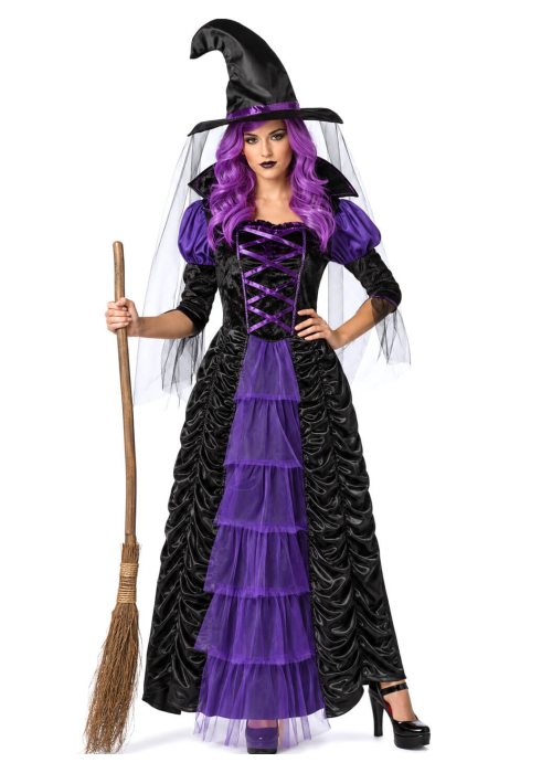 Disfraz De Bruja Morada Mujer - Disfraces Halloween Brujas - Disfraces de Brujas y Hechiceros para Mujer