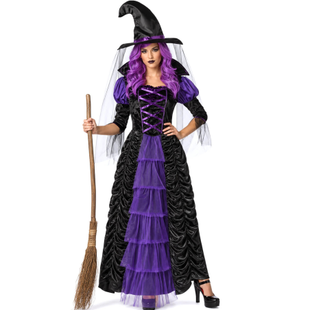 Disfraz De Bruja Morada Mujer - Disfraces Halloween Brujas - Disfraces de Brujas y Hechiceros para Mujer