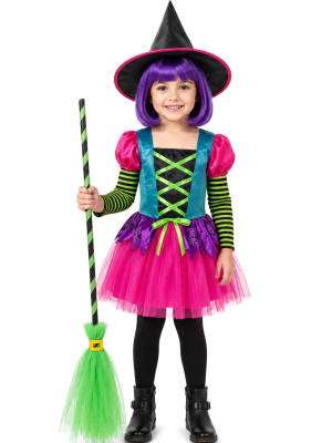 Disfraz De Bruja Divertida Niña - Disfraces Halloween Brujas - Disfraces de Brujas y Hechiceros para Niñas
