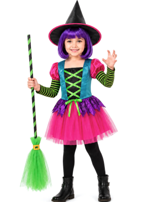 Disfraz De Bruja Divertida Niña - Disfraces Halloween Brujas - Disfraces de Brujas y Hechiceros para Niñas