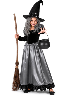 Disfraz De Bruja Gris Niña - Disfraces Halloween Brujas - Disfraces de Halloween Infantiles