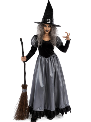 Disfraz De Bruja Gris Mujer - Disfraces Halloween Mujer - Disfraces de Brujas y Hechiceros para Mujer