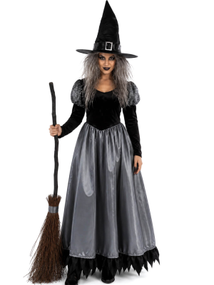 Disfraz De Bruja Gris Mujer - Disfraces Halloween Mujer - Disfraces de Brujas y Hechiceros para Mujer