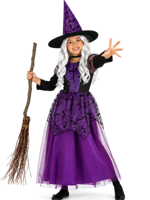 Disfraz De Bruja Morada Niña - Disfraces Halloween Brujas - Disfraces de Brujas y Hechiceros Infantiles