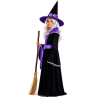 Disfraz De Bruja Negra Y Morada Infantil
