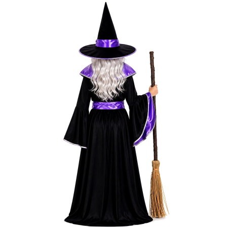 Disfraz De Bruja Negra Y Morada Infantil