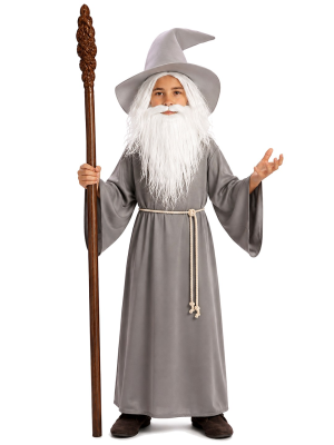 Disfraz De Mago Gris Infantil - Disfraces de Hechiceros y Brujos - Disfraces de Brujas y Hechiceros Infantiles