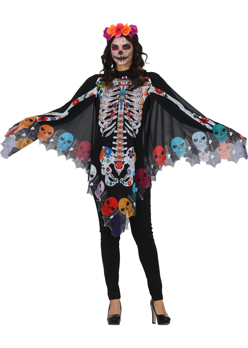 còpia de Disfraz De Poncho Catrina Mexicana