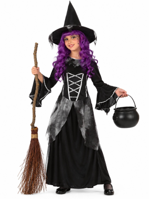 Disfraz De Bruja Negra Niña - Disfraces Halloween Brujas - Disfraces para Niña