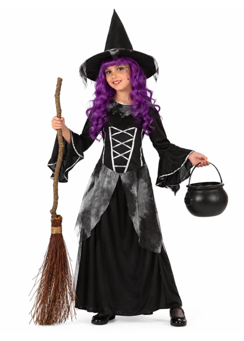 Disfraz De Bruja Negra Niña - Disfraces Halloween Brujas - Disfraces para Niña