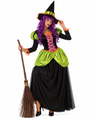 Disfraz De Bruja Verde Mujer - Disfraces Halloween Brujas - Disfraces de Brujas y Hechiceros para Mujer