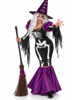 Disfraz de Esqueleto Bruja para Mujer - Disfraces Halloween Calaveras - Disfraces de Esqueleto para Mujer