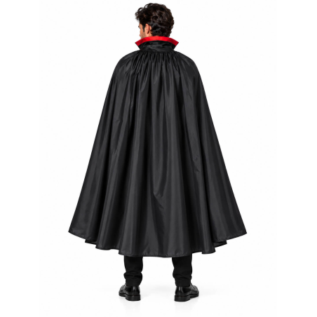 Capa de Vampiro Negra Cuello Rojo de 140cm -  Complementos Disfraces Halloween - Complementos de Vampiros y Vampiresas