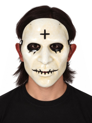 Mascara Purga Blanca Con Cruz - Mascaras Halloween - Mascaras de Peliculas de Terror