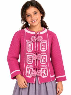 Mendigoizale Provincias Rosa Fucsia Infantil - Kaiku Trajes Vascos - Toquillas y Mendigozales