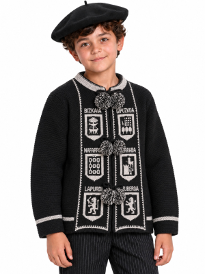 Mendigoizale Provincias Negro Infantil - Kaiku Trajes Vascos - Toquillas y Mendigozales