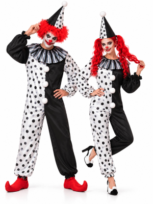 Disfraz De Arlequin Blanco Y Negro - Disfraces de Payasos - Disfraces Halloween Hombre