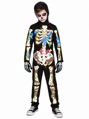 Disfraz De Esqueleto Zombie fluorescente Infantil - Disfraces Calaveras y Catrinos - Disfraces de Esqueleto para Niños