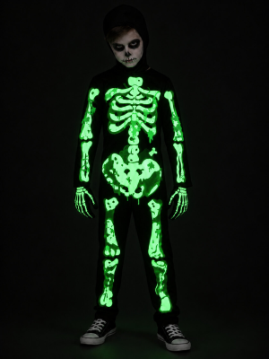Disfraz De Esqueleto Zombie fluorescente Infantil - Disfraces Calaveras y Catrinos - Disfraces de Esqueleto para Niños
