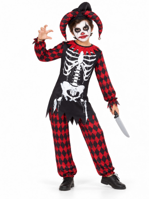 Disfraz De Esqueleto Arlequin Infantil - Disfraces Calaveras y Catrinos - Disfraces de Esqueleto para Niños