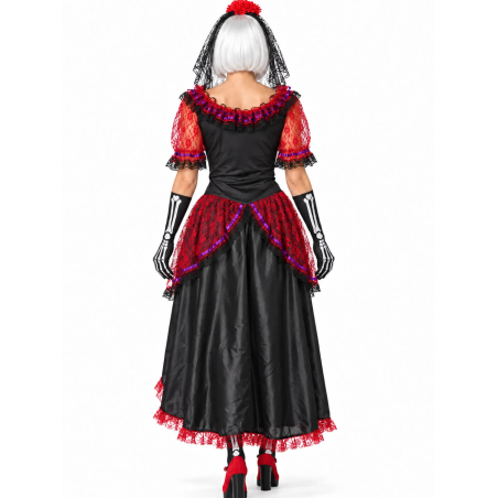 Disfraz De Catrina Rojo Largo