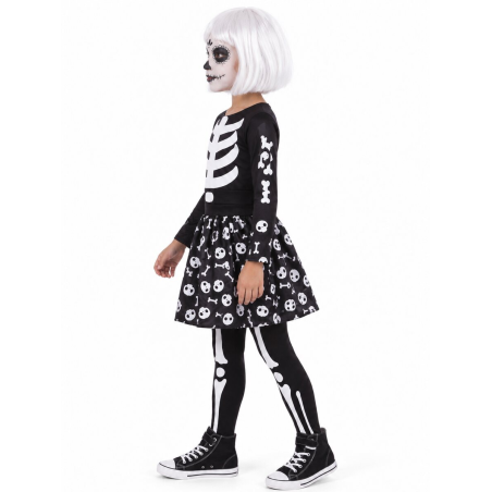 Disfraz De Esqueleto Niña Fluorescente
