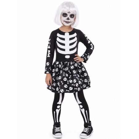 Disfraz De Esqueleto Niña Fluorescente