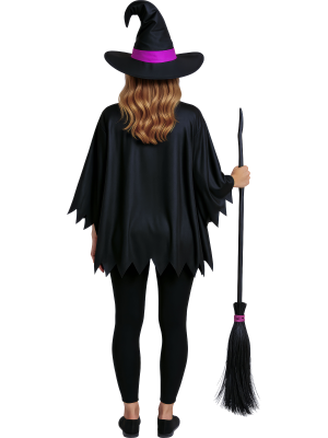 Disfraz De Poncho de Bruja Negra - Disfraces Halloween Magos - Disfraces de Brujas y Hechiceros Adultos