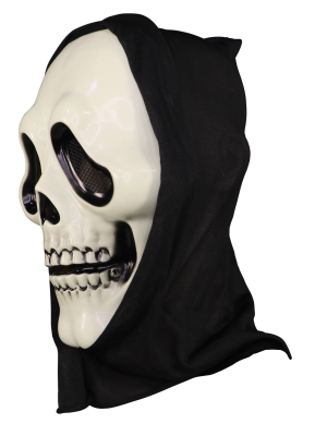 Mascara Calavera Killer con Capucha - Mascaras Esqueletos y Catrinas - Mascaras Halloween