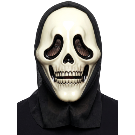 Mascara Calavera Killer con Capucha - Mascaras Esqueletos y Catrinas - Mascaras Halloween
