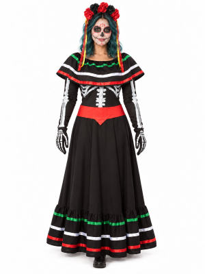 Disfraz De Catrina Rojo Largo
