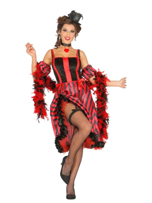 Disfraz de Can Can Rayas - Disfraces de Cabaret para Mujer