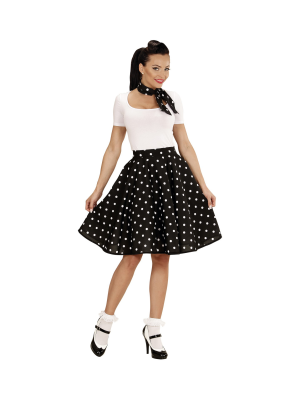 Comprar Falda Negra Lunares Blancos - Disfraces de Grease para Mujer