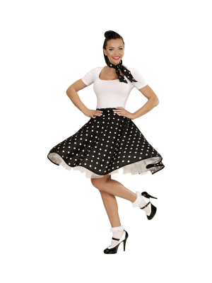 Comprar Falda Negra Lunares Blancos - Disfraces de Grease para Mujer