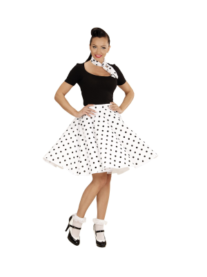 Comprar Falda Blanca lunares negros - Disfraces de Grease para Mujer