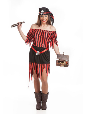 Comprar Disfraz de Piratesa Rayas Corta - Disfraces de Piratas para Mujer