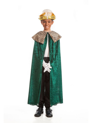 Capa Rey Verde Infantil - Disfraces Navideños para Niños