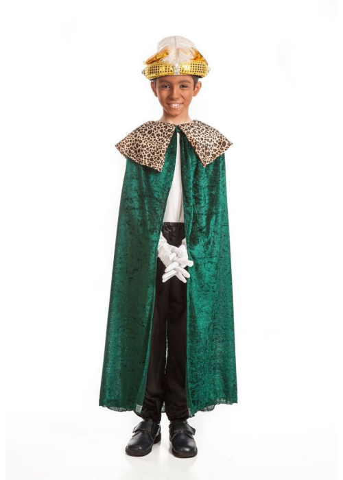 Capa Rey Verde Infantil - Disfraces Navideños para Niños