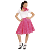 Falda Fucsia Lunares Blancos - Disfraces de Grease para Mujer