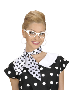 Foulard Blanco con Lunares Negros - Pañuelos