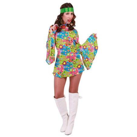 Disfraz De Hippie Flower Chica - Disfraces años 60-70 (Hippies)